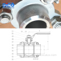 Soudure de crosse CF8 / CF8M 3PC Valve à billes industrielles